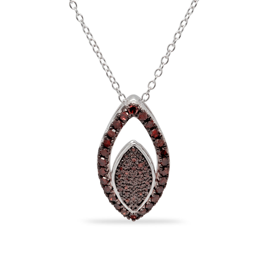 0.62 Cts Red Diamond Pendant in 925 Two Tone