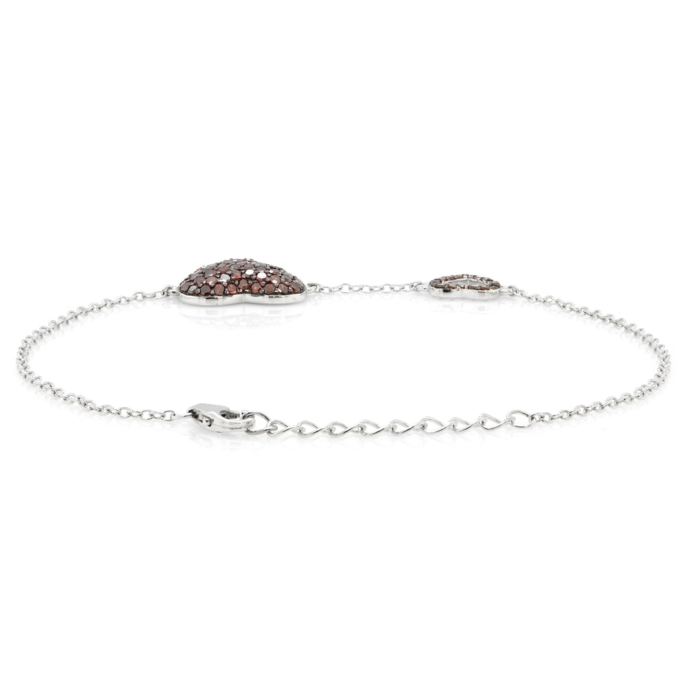 0.84 Cts Red Diamond Bracelet in 925 Two Tone