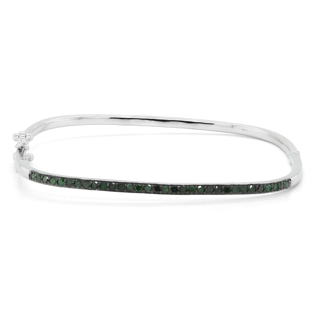 0.67 Cts Green Diamond Bracelet in 925 Two Tone