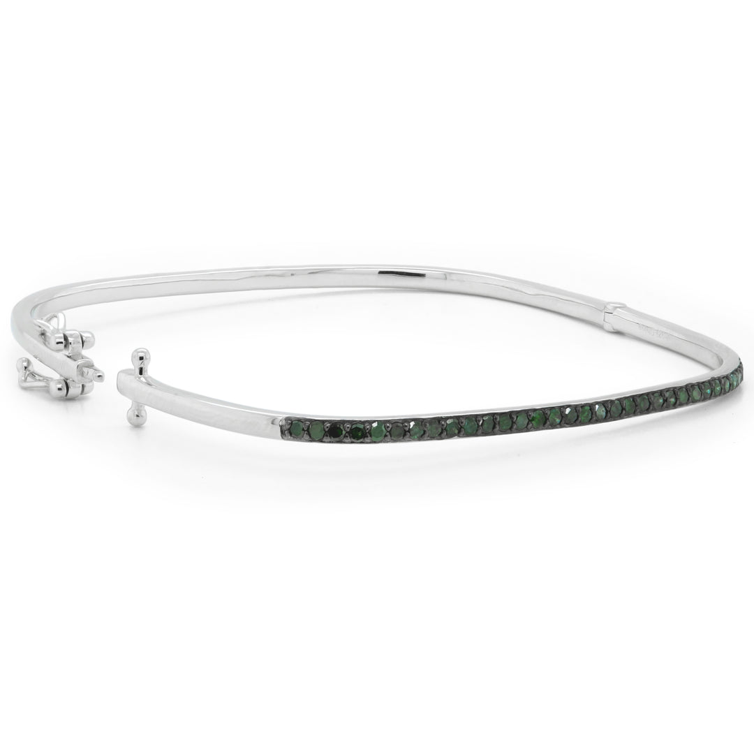 0.67 Cts Green Diamond Bracelet in 925 Two Tone