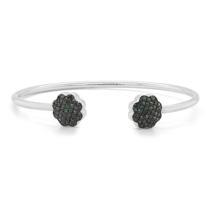 0.88 Cts Green Diamond Bracelet in 925 Two Tone