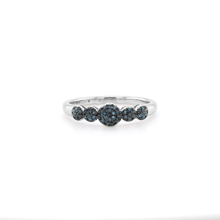 0.19 Cts Blue Diamond Ring in 925 Two Tone