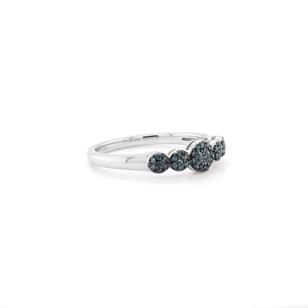 0.19 Cts Blue Diamond Ring in 925 Two Tone