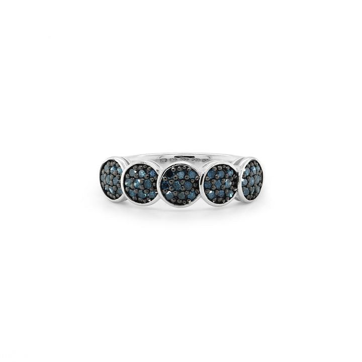 0.39 Cts Blue Diamond Ring in 925 Two Tone