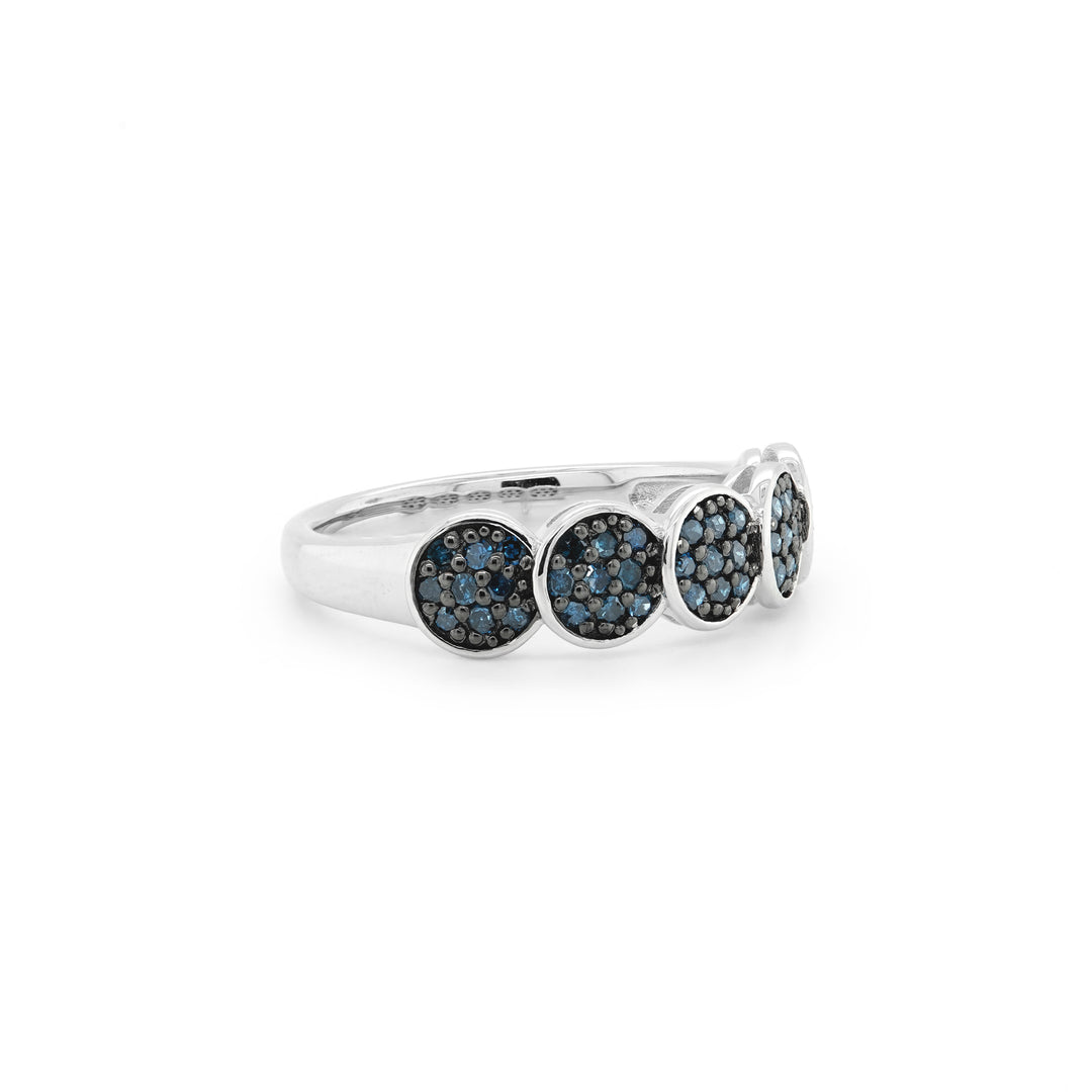 0.39 Cts Blue Diamond Ring in 925 Two Tone