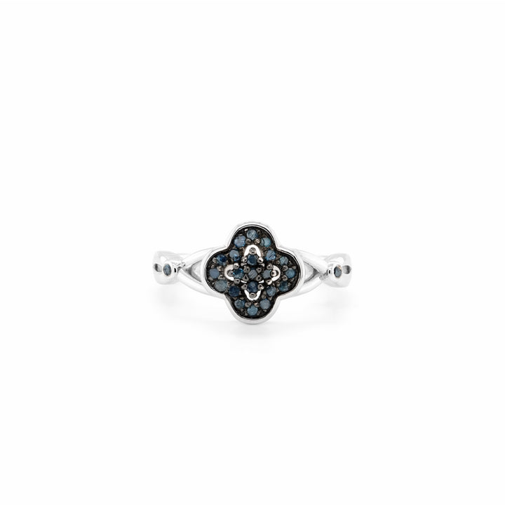 0.20 Cts Blue Diamond Ring in 925 Two Tone