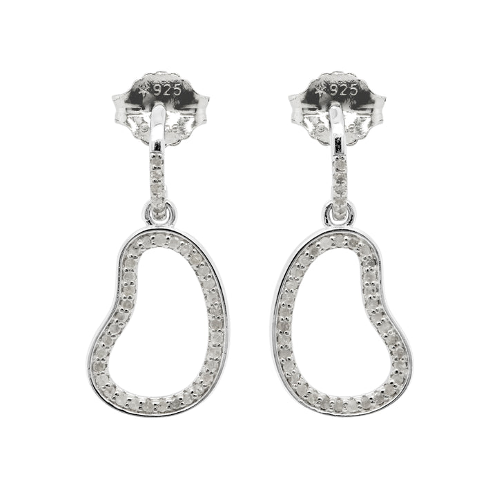 0.54 Cts White Diamond Earring in White Rhodium Plated 925 Sterling Silver