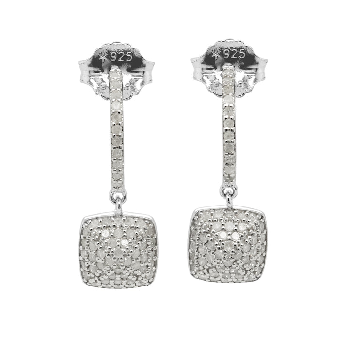 1.03 Cts White Diamond Earring in White Rhodium Plated 925 Sterling Silver