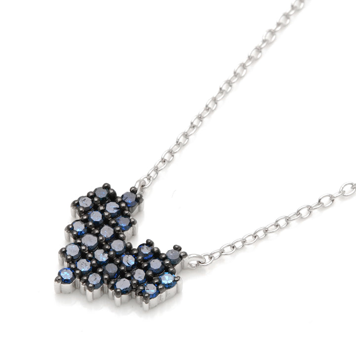 0.46 Cts Blue Diamond Necklace in 925 Two Tone