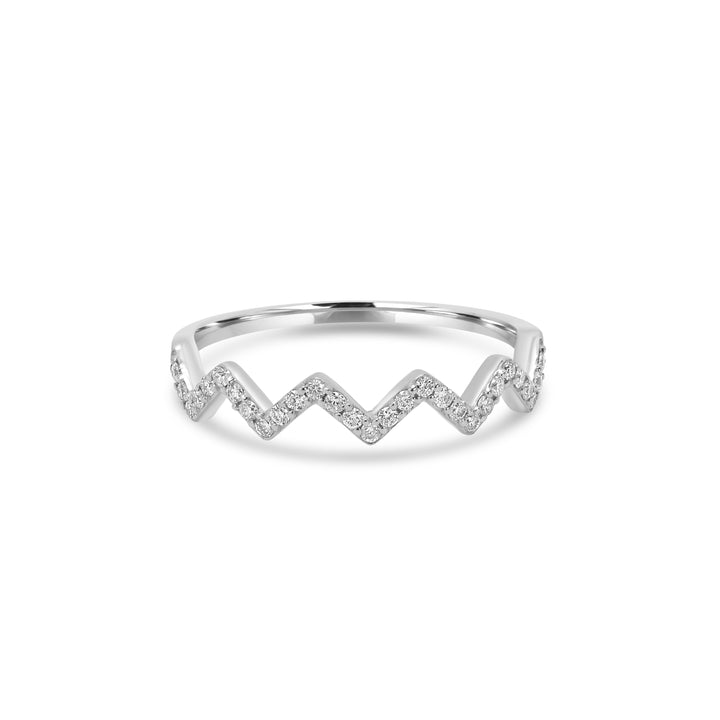 0.17 Cts White Diamond Ring in 14K White Gold