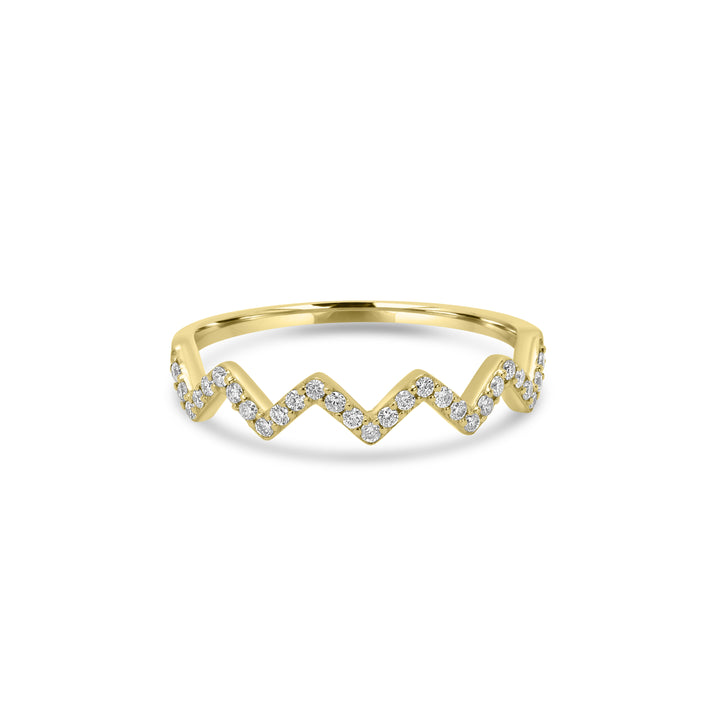 0.17 Cts White Diamond Ring in 14K Yellow Gold