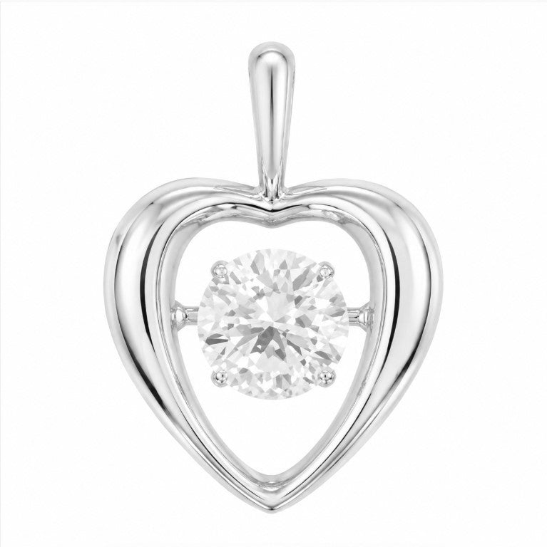 1.25 Ctw Lab Grown Diamond Heart Pendant in 925 Platinum Plated