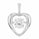 1.25 Ctw Lab Grown Diamond Heart Pendant in 925 Platinum Plated