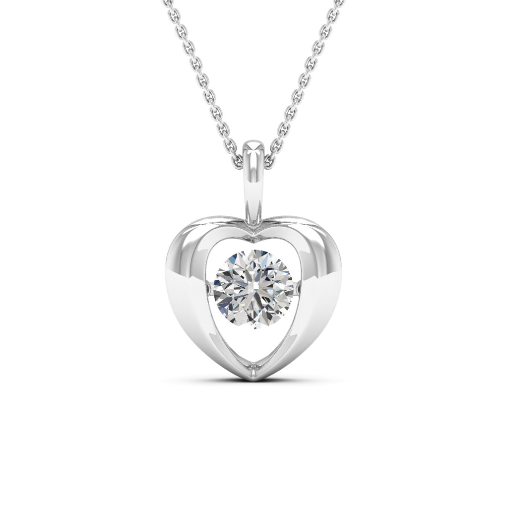 1.25 Ctw Lab Grown Diamond Heart Pendant in 925 Platinum Plated