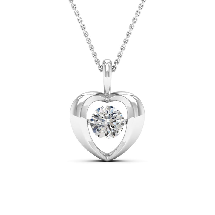 1.25 Ctw Lab Grown Diamond Heart Pendant in 925 Platinum Plated