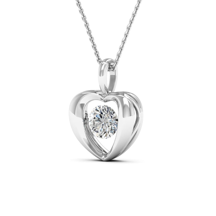 1.25 Ctw Lab Grown Diamond Heart Pendant in 925 Platinum Plated