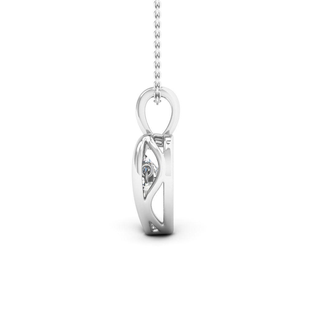 1.25 Ctw Lab Grown Diamond Heart Pendant in 925 Platinum Plated