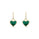 0.35 Cts White Diamond and Malachite Earring in 14K Yellow Gold