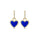 0.37 Cts White Diamond and Lapis Earring in 14K Yellow Gold