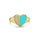 0.02 Cts White Diamond and Cts Turquoise Ring in 14K Yellow Gold