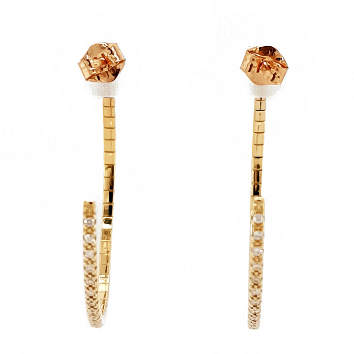 0.31 Cts White Diamond Earring in 14K Yellow Gold
