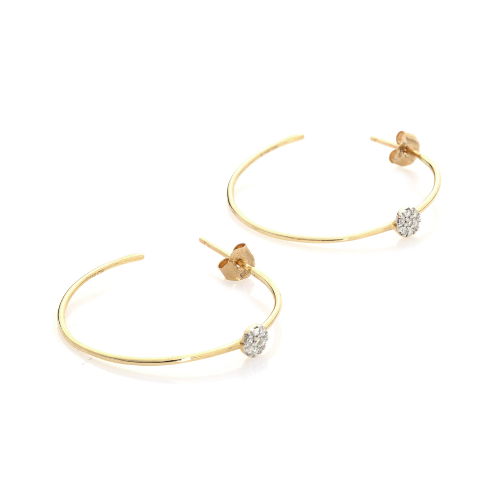 0.06 Cts White Diamond Earring in 14K Yellow Gold