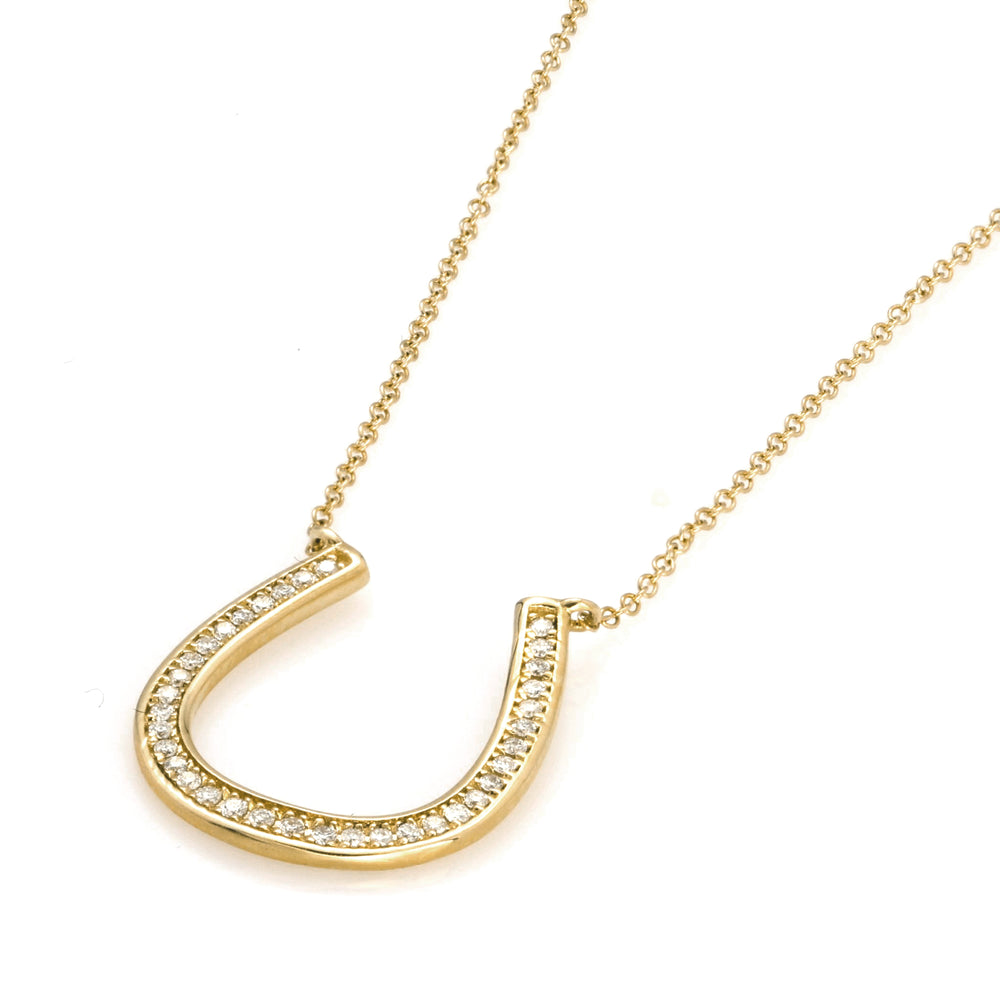 0.11 Cts White Diamond Necklace in 14K Yellow Gold