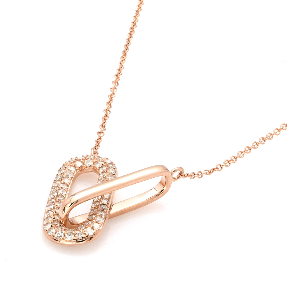 0.07 Cts White Diamond Necklace in 14K Rose Gold
