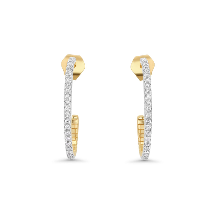 0.27 Cts White Diamond Earring in 14K Yellow Gold