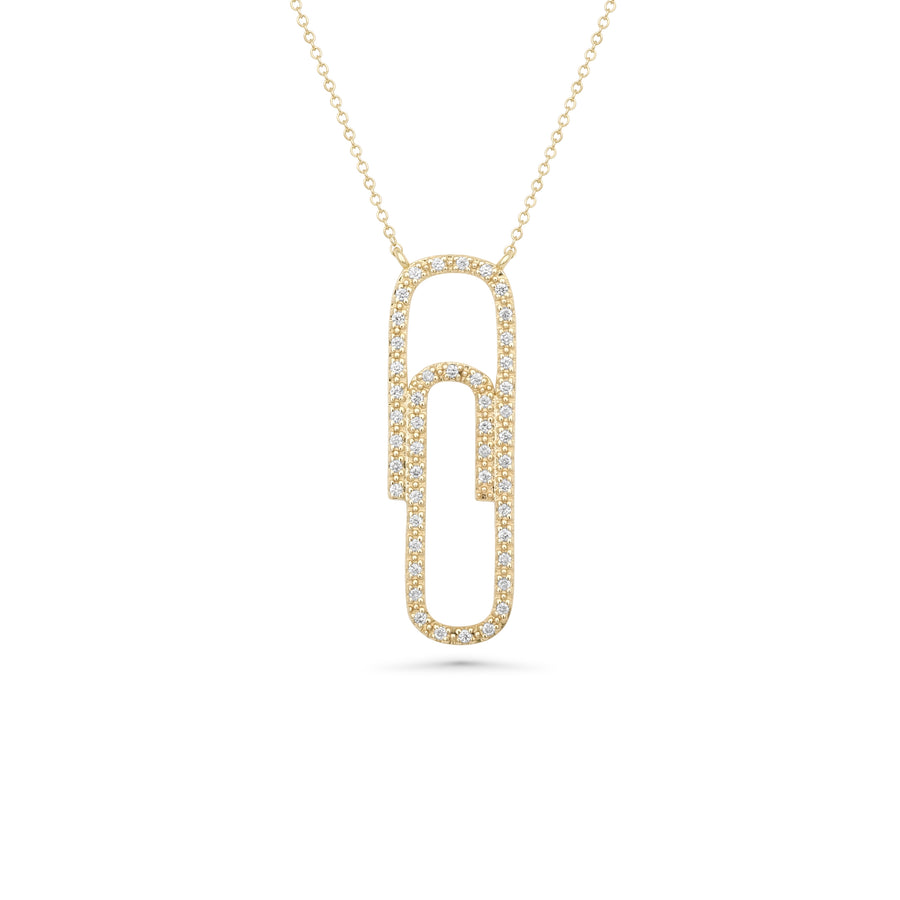 0.19 Cts White Diamond Necklace in 14K Yellow Gold