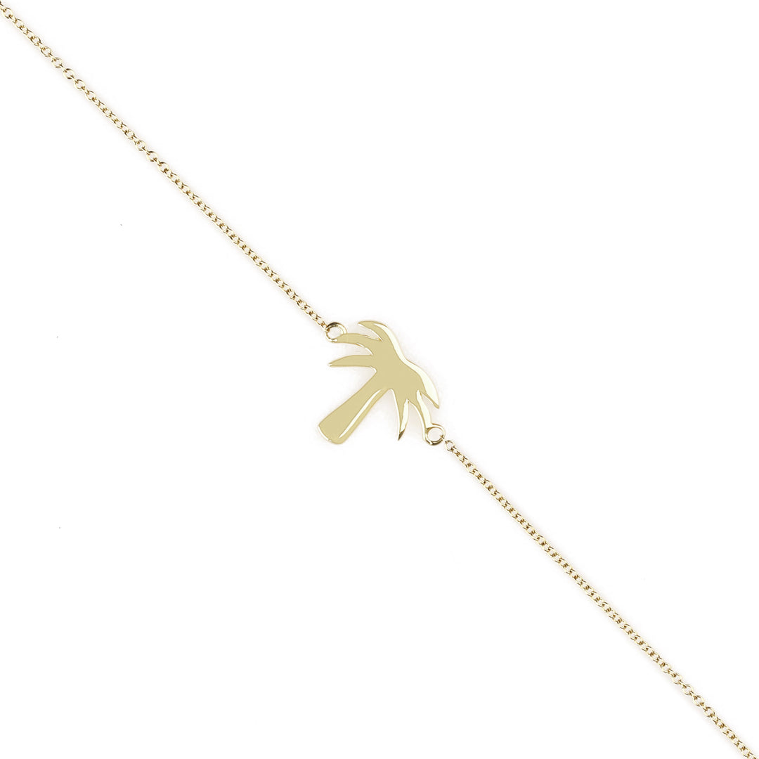 Palm Tree Charm Bracelet in 14K Yellow Gold