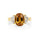 5.25 Cts Yellow Sapphire and White Diamond Ring in 14K Yellow Gold