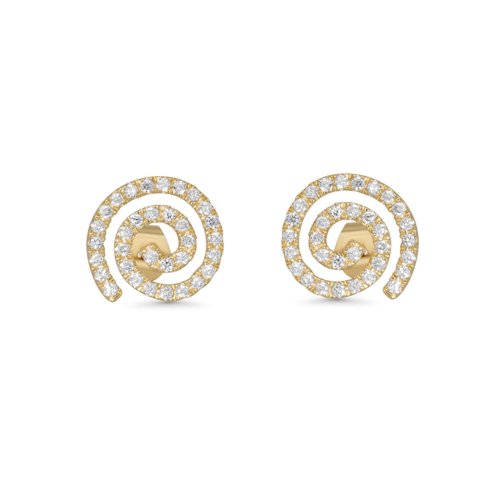 0.3 Cts White Diamond Earring in 14K Yellow Gold