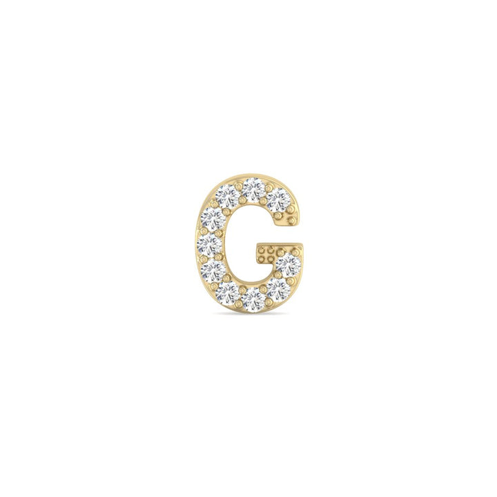 0.05 Cts White Diamond Letter "G" Single Sided Earring in 14K Gold