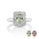 1.14 Cts UV Mint Garnet and White Diamond Ring in 14K White Gold