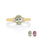 1.03 Cts UV Mint Garnet and White Diamond Ring in 14K Yellow Gold