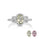 1.32 Cts UV Mint Garnet and White Diamond Ring in 14K White Gold