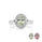 1.85 Cts UV Mint Garnet and White Diamond Ring in 14K White Gold