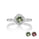 0.14 Cts UV Mint Garnet and White Diamond Ring in 14K White Gold