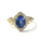 3.33 Ctw Tanzanite and White Diamond Ring in 14K Yellow Gold
