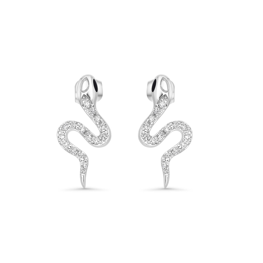 0.2 Cts White Diamond Earring in 14K White Gold