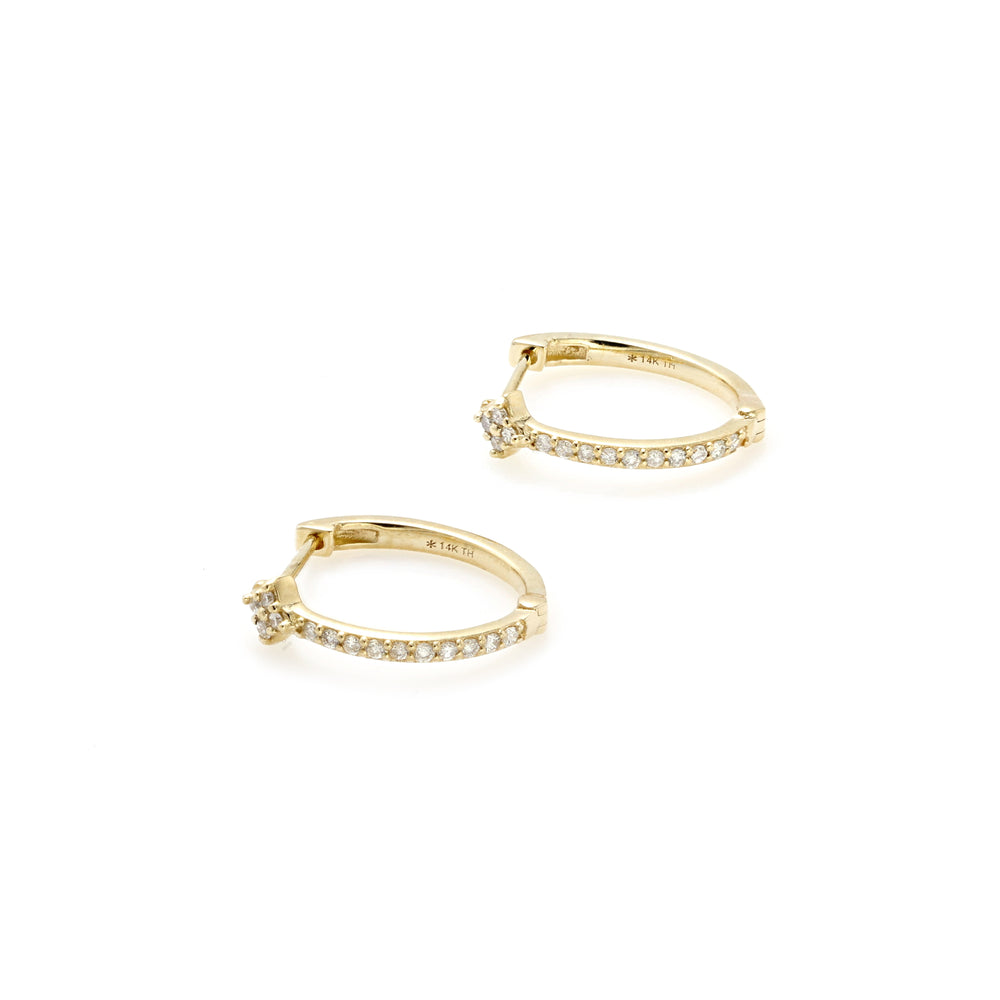0.12 Cts White Diamond Earring in 14K Yellow Gold