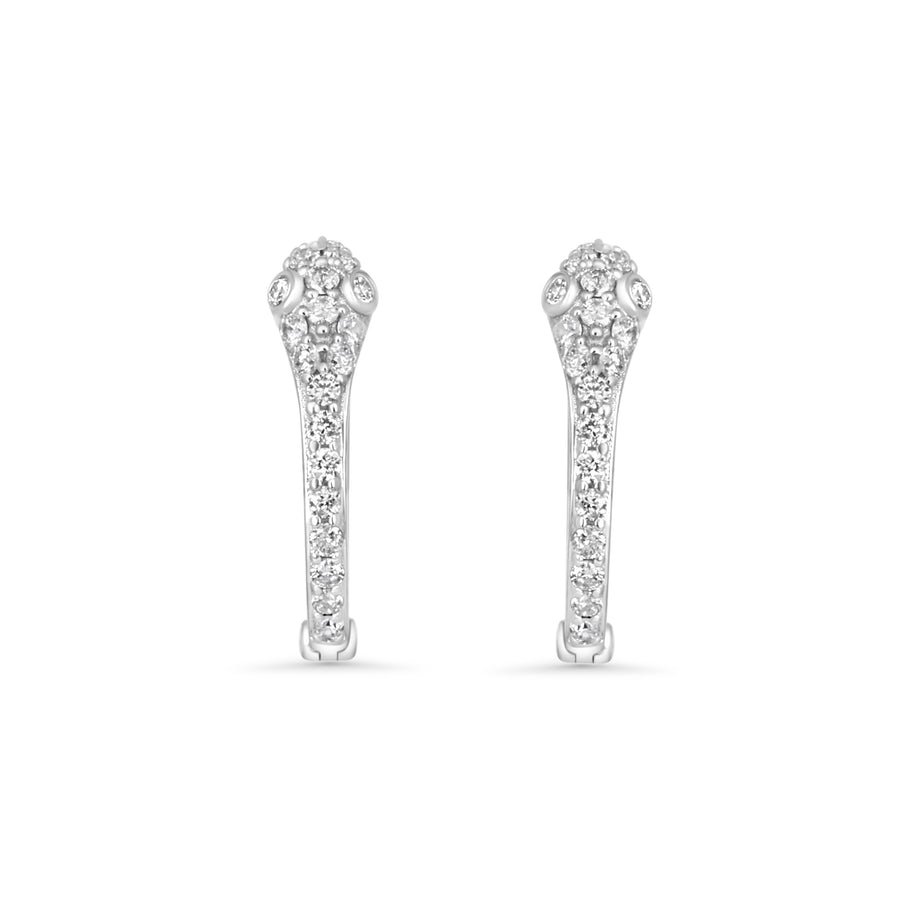 0.18 Cts White Diamond Earring in 14K White Gold