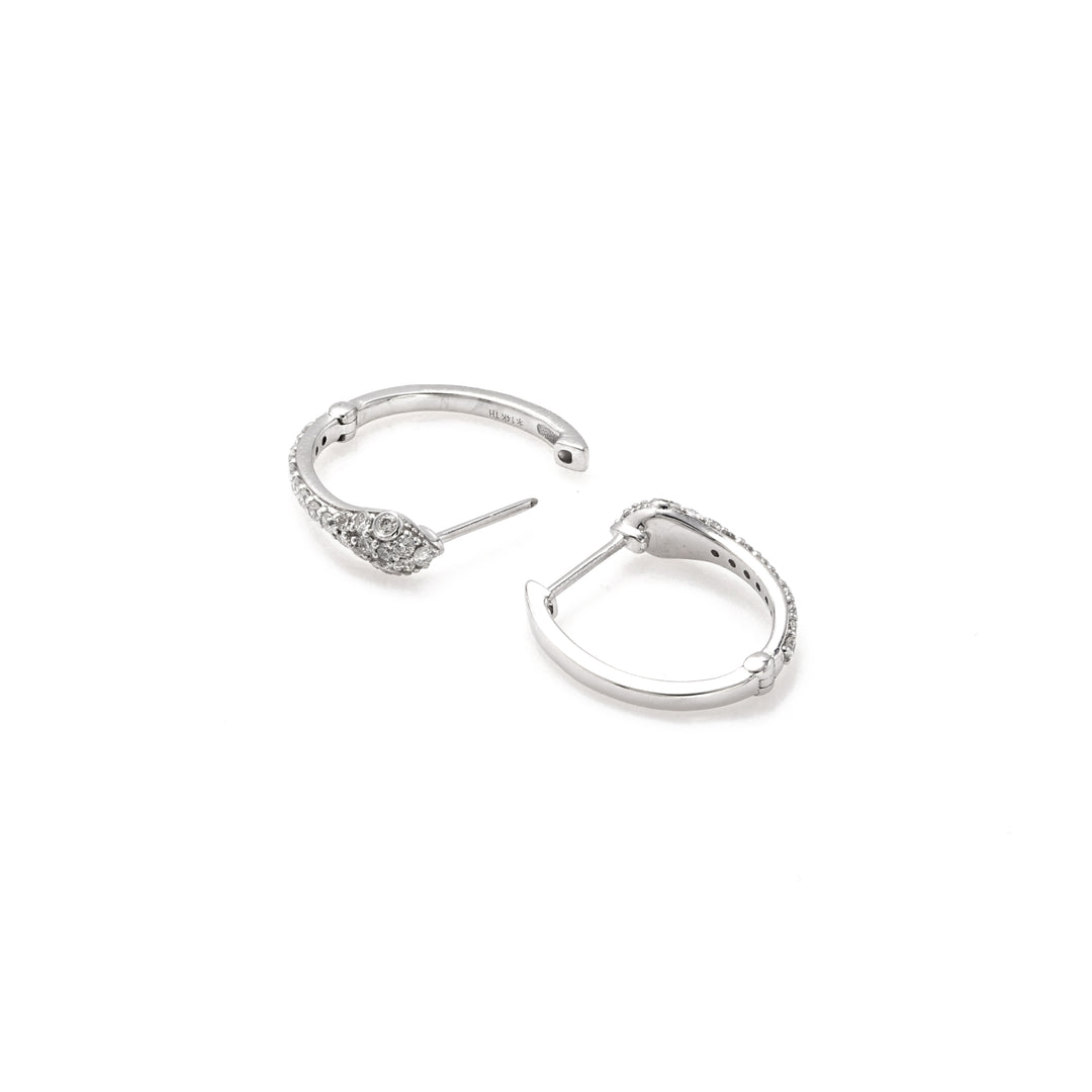 0.18 Cts White Diamond Earring in 14K White Gold