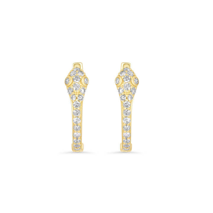 0.18 Cts White Diamond Earring in 14K Yellow Gold