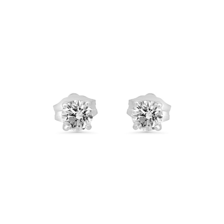 Lab Grown White Diamond Earring in 14K White Gold