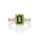 2.39 Cts Peridot and White Diamond Ring in 14K Two Tone