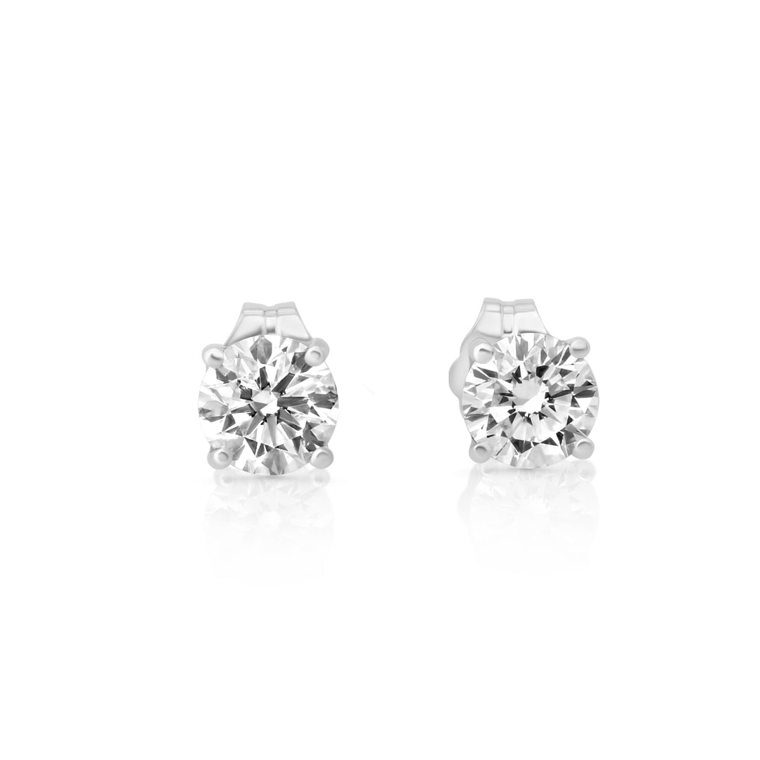 Lab Grown White Diamond Earring in 14K White Gold