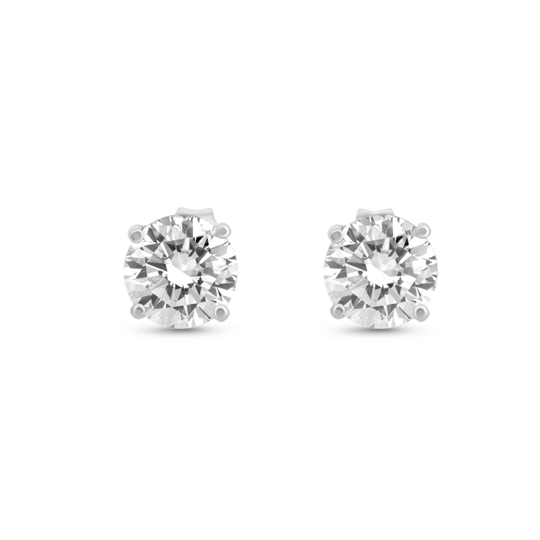 Lab Grown White Diamond Earring in 14K White Gold