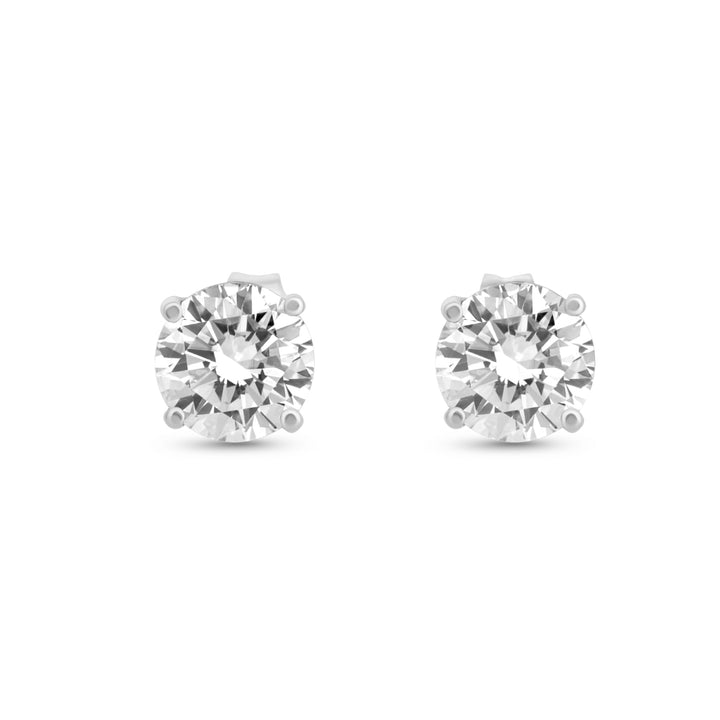 Lab Grown White Diamond Earring in 14K White Gold